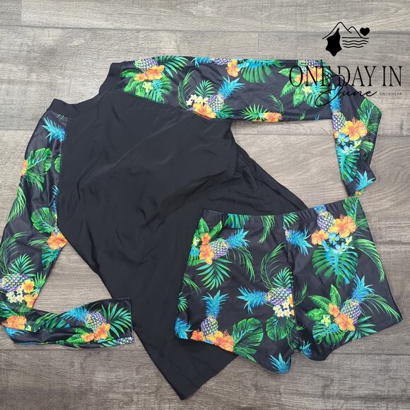 Daci Long Sleeve Rashguard Tankini Swimsuit Size S - Picture 5 of 5